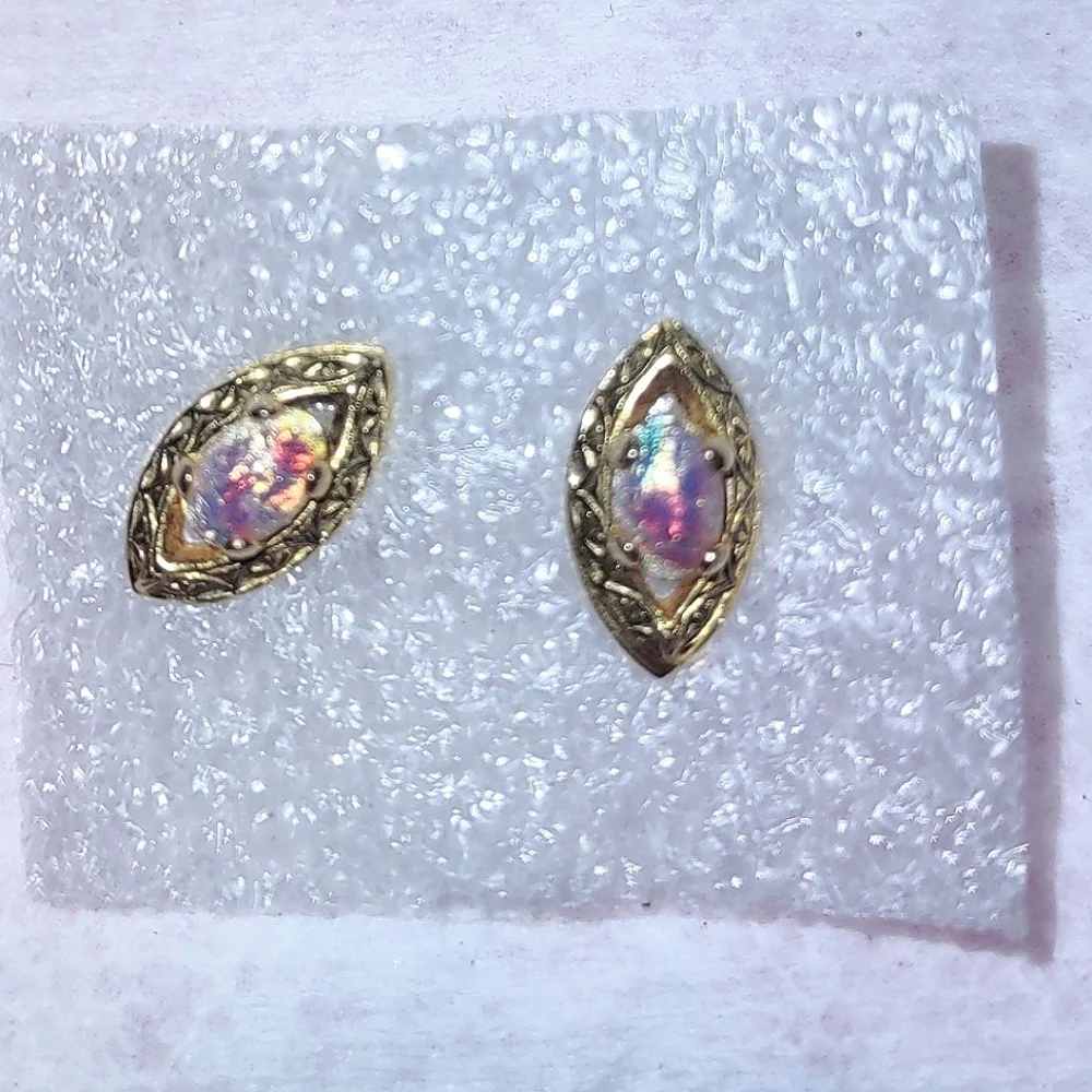 Opalescent Vintage Pierced Post Earrings